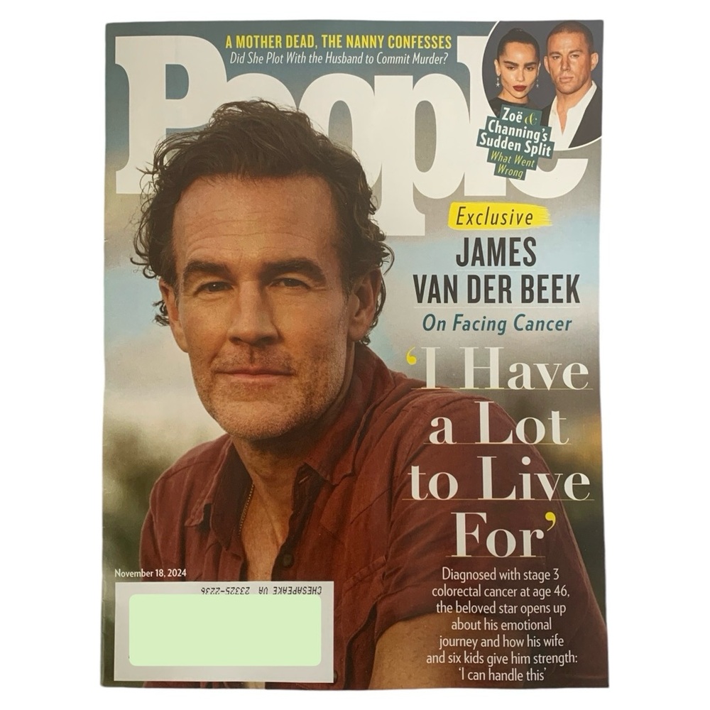 People Magazine November 18 2024 James Van Der Beek Facing Cancer Zoe Channing